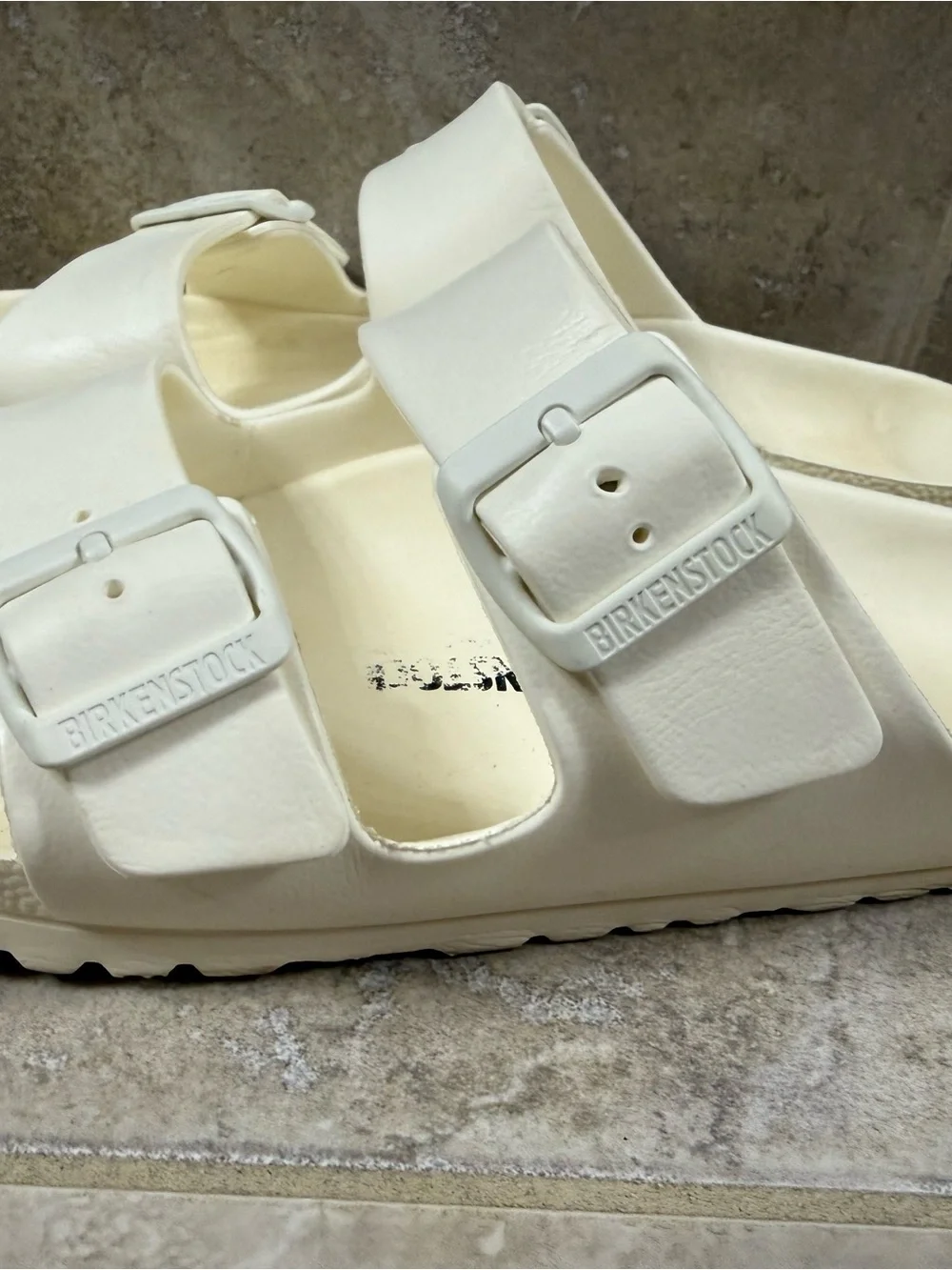 Birkenstock White Two-Strap EVA Arizona Sandals Size 39